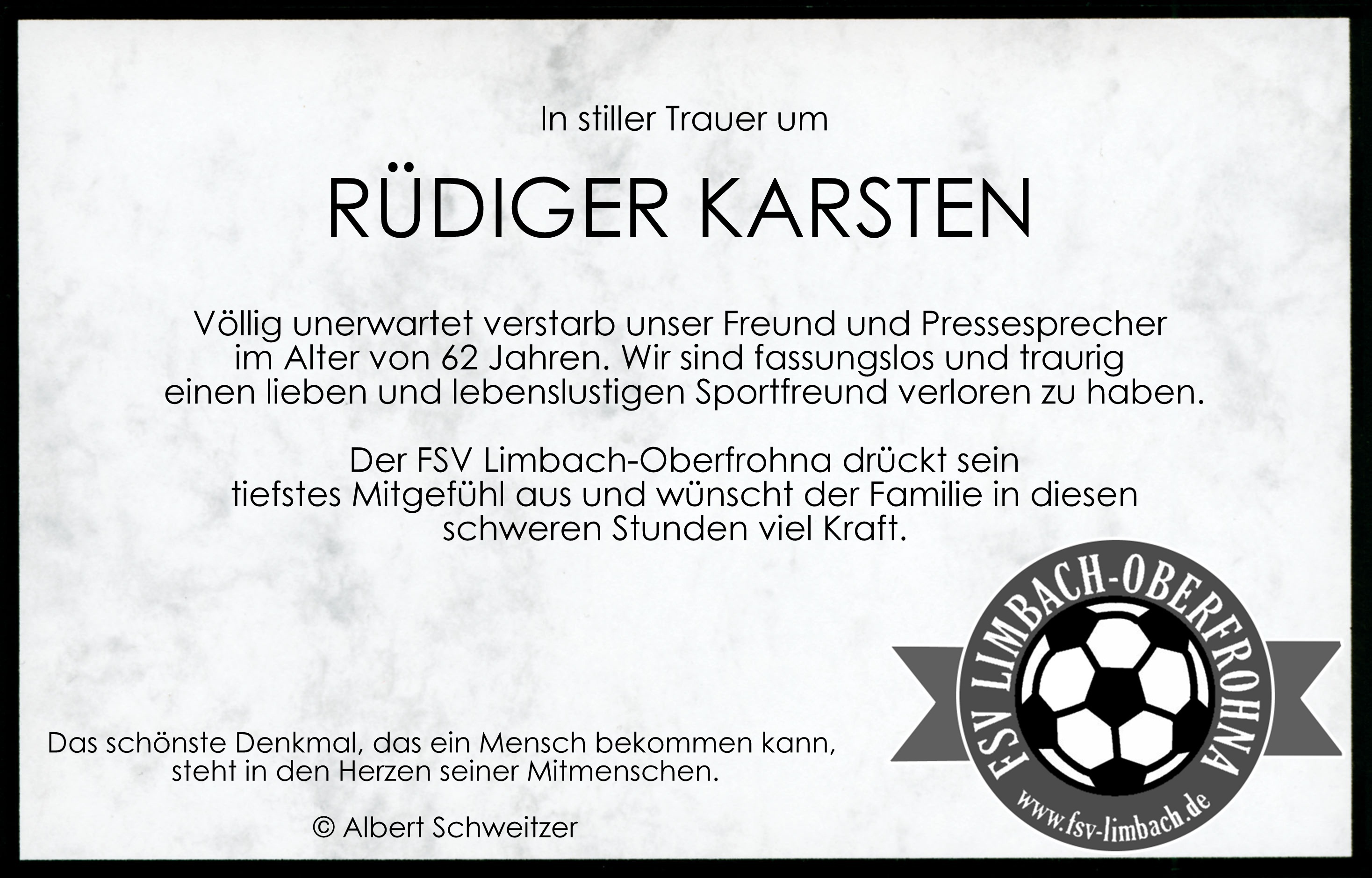 FSV in Trauer FSV in Trauer